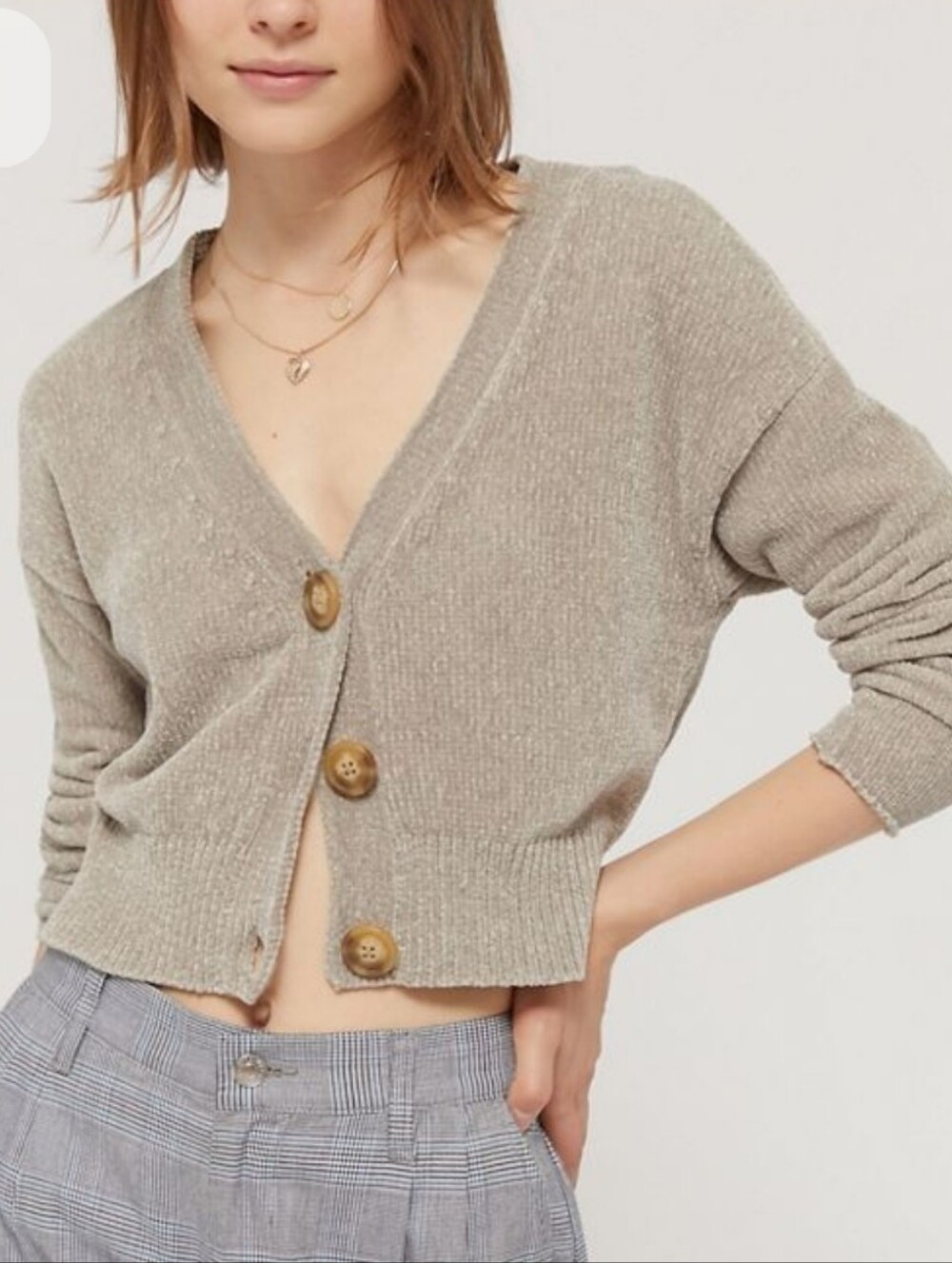 Urban Outfitters Chenille Crop Cardigan Sweater XS